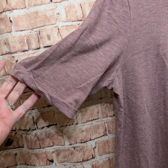 Pure Jill / J. Jill Blouse Mock Neck Mauve Size Medium - Picture 4 of 12